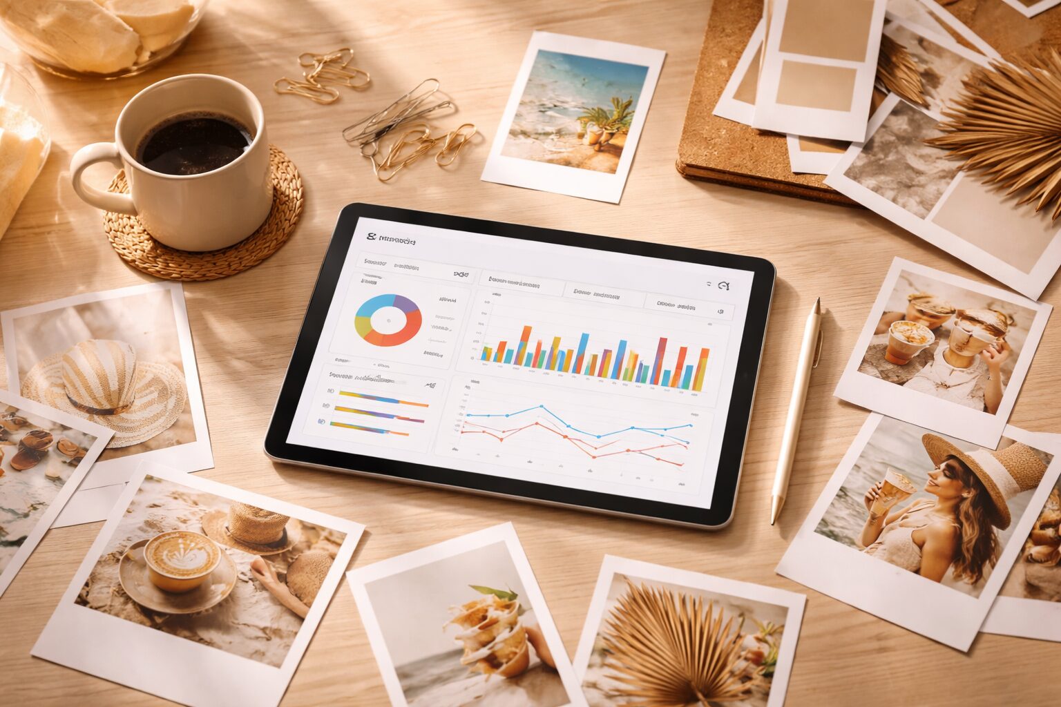 Creative workspace with social media analytics